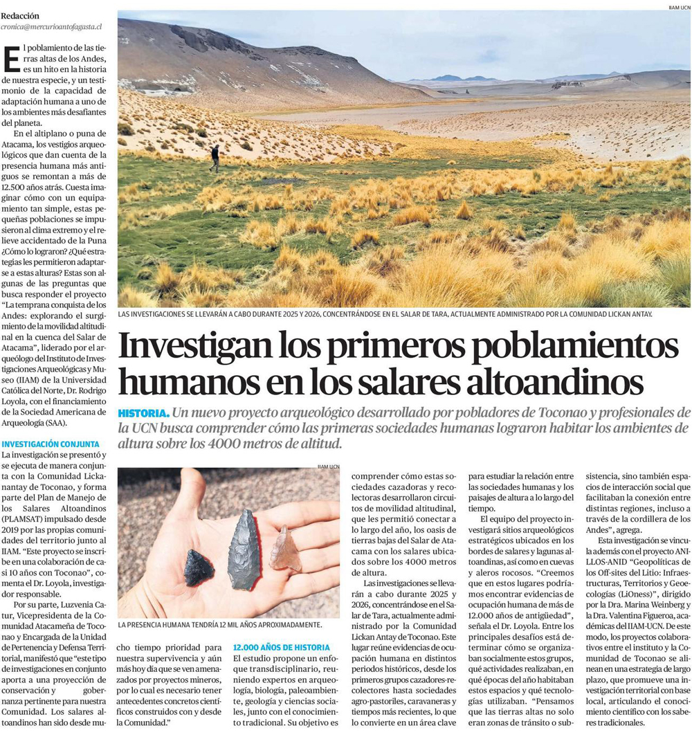 UCN y Toconao investigan los primeros poblamientos humanos en los salares Altoandinos